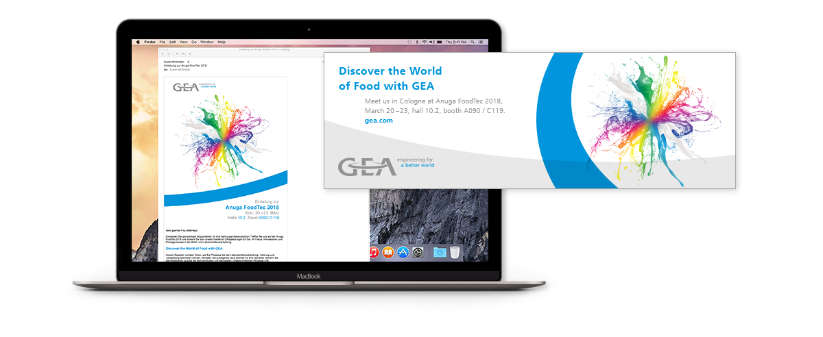 Einladungsmedien für das Kundenprojekt Messeauftritt | GEA Germany